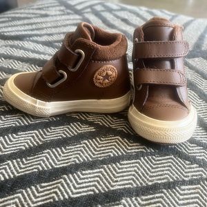 Toddler converse brown leather
